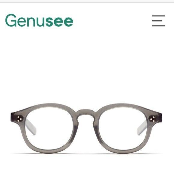 Genusee Blue Light Glasses Smoke Gray Recycled Round Frames Retro Eyeglasses NEW - Picture 5 of 13